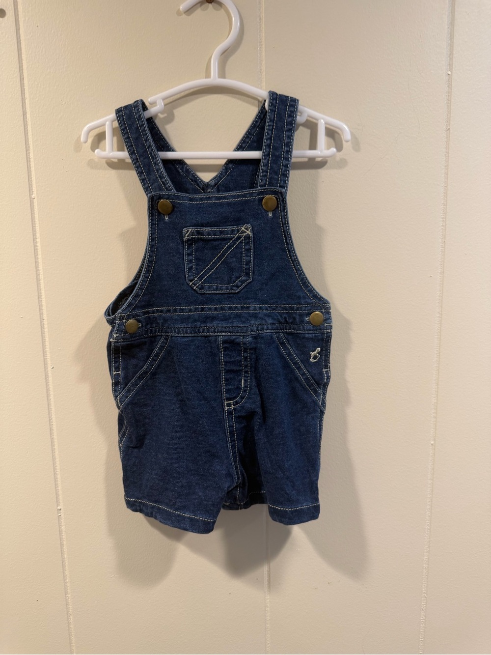 Faded Glory Dark Blue Denim Kids Short Overalls